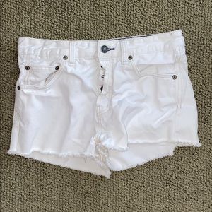White jean shorts